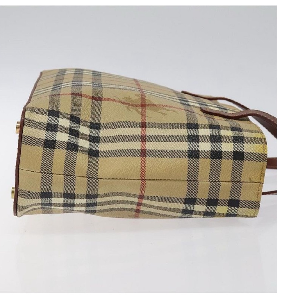 Burberry Plaid Tote Bag with Brown Handles - Picture 10 of 12